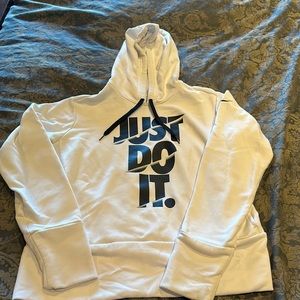 White Nike girls hooded sweatshirt size medium